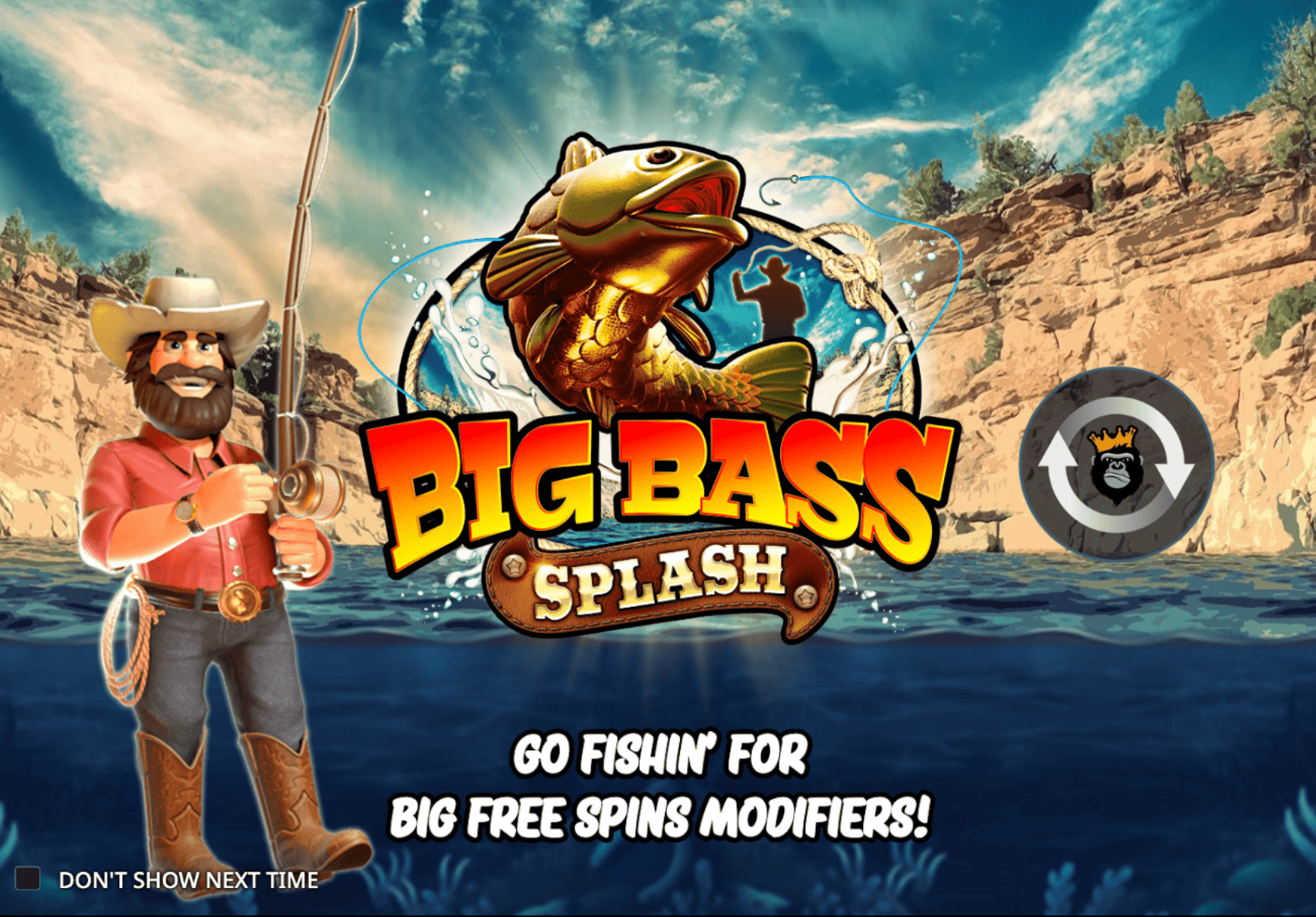 Символы Big Bass Splash — рыбы в золотых рамках и scatter-удочки на барабанах