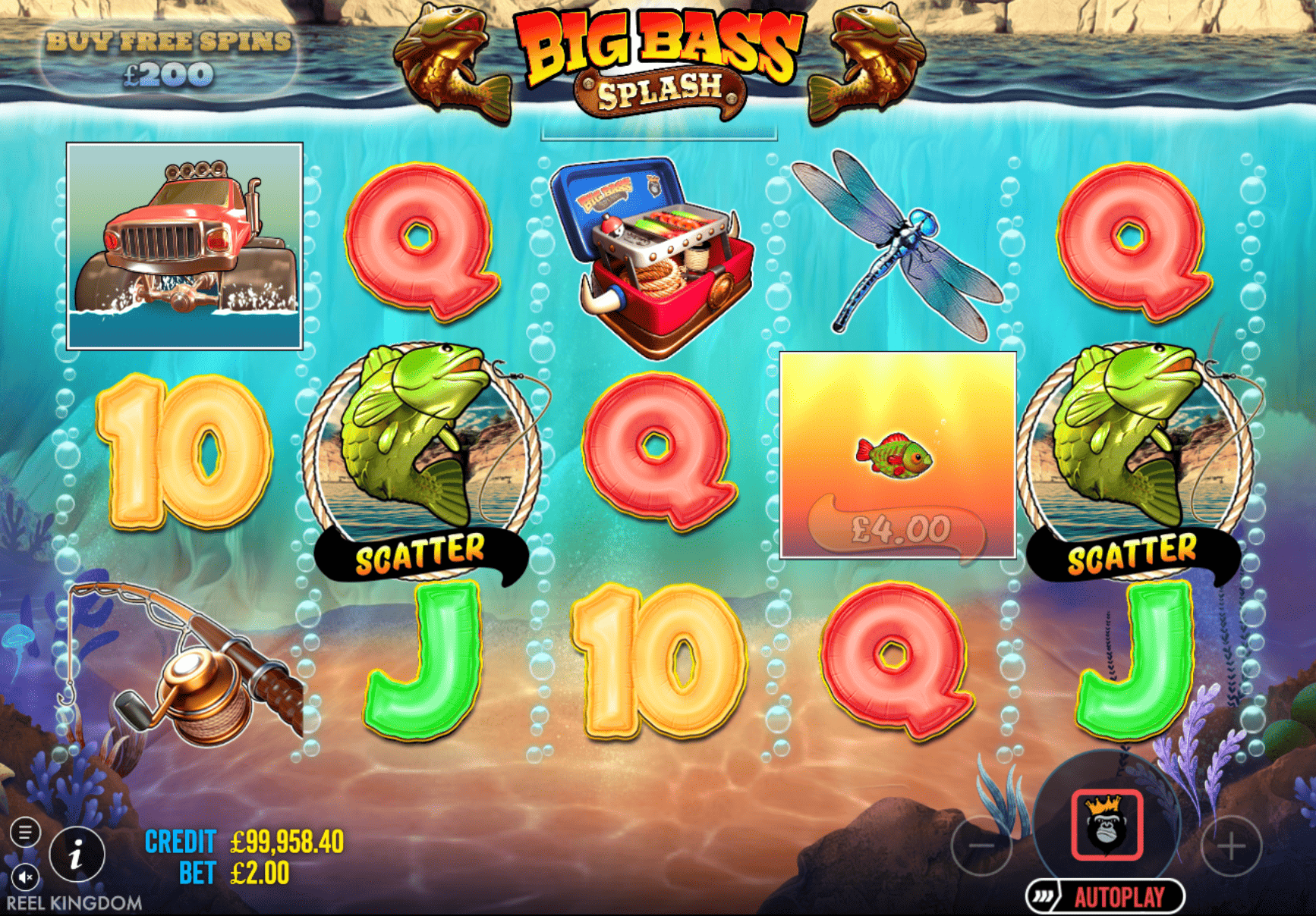 Каскадные выигрыши в Big Bass Splash — прогрессивный множитель в действии